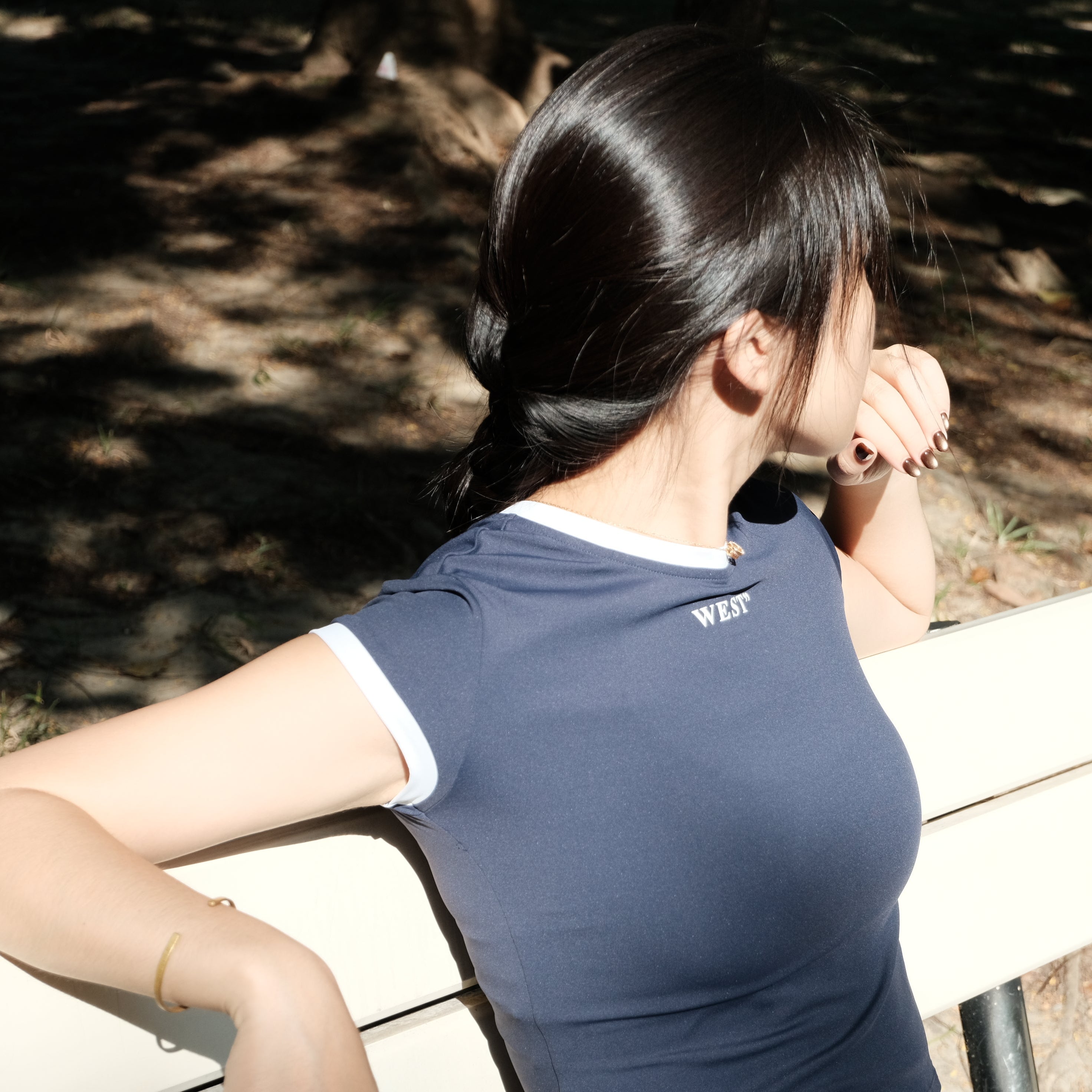 框線短袖（黑/奶油/海軍藍）